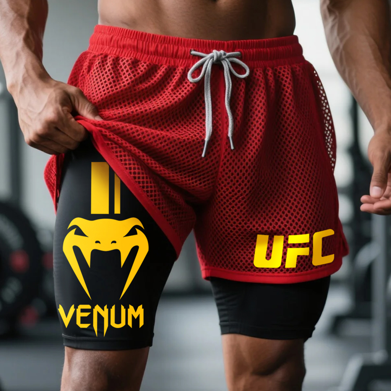  Athletic Mesh Shorts with Bold Logo Design for Fitness Enthusiasts