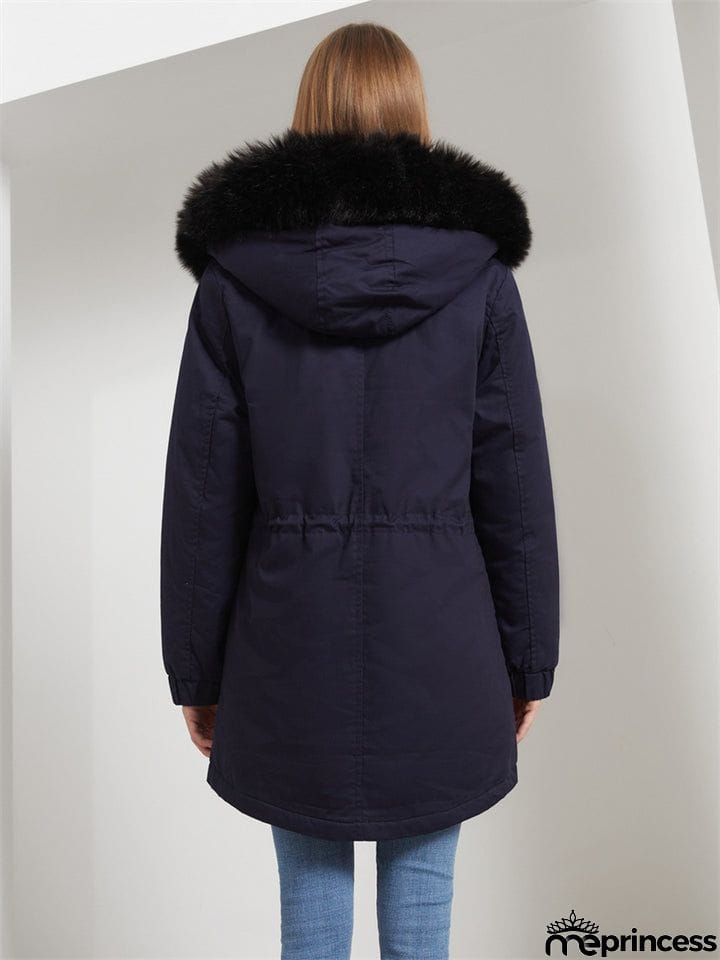 Women's Fleece Hooded Extra Warm Thicken Parka Coats