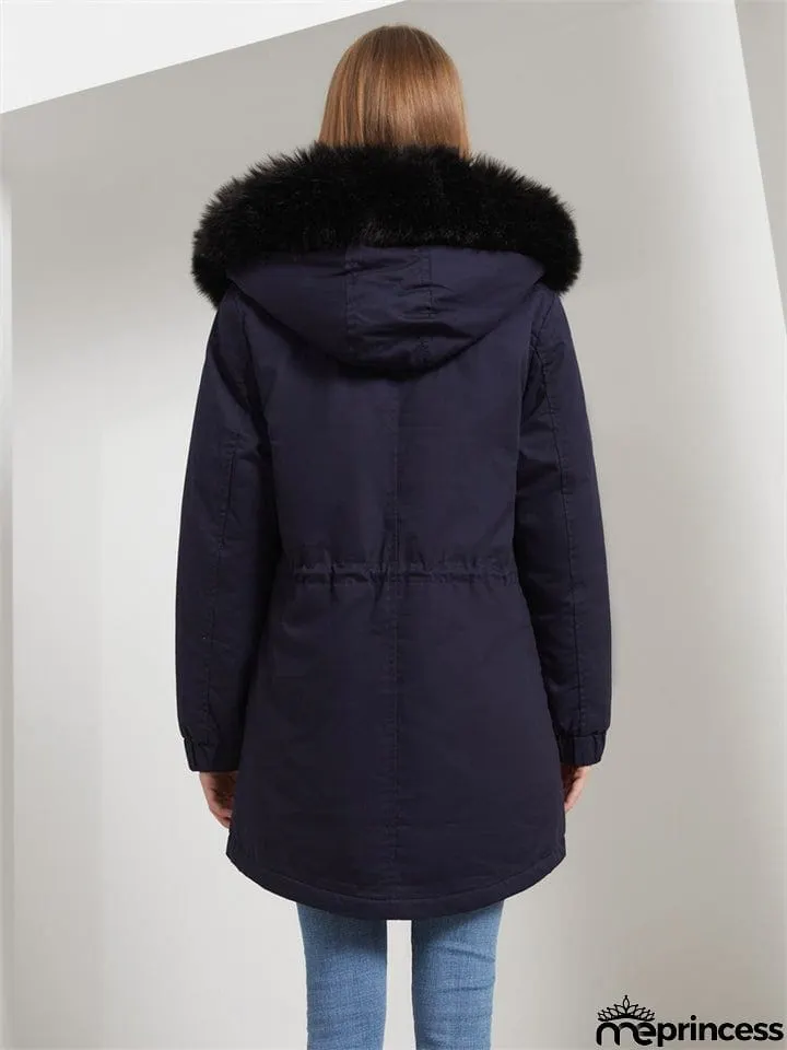 Women's Fleece Hooded Extra Warm Thicken Parka Coats