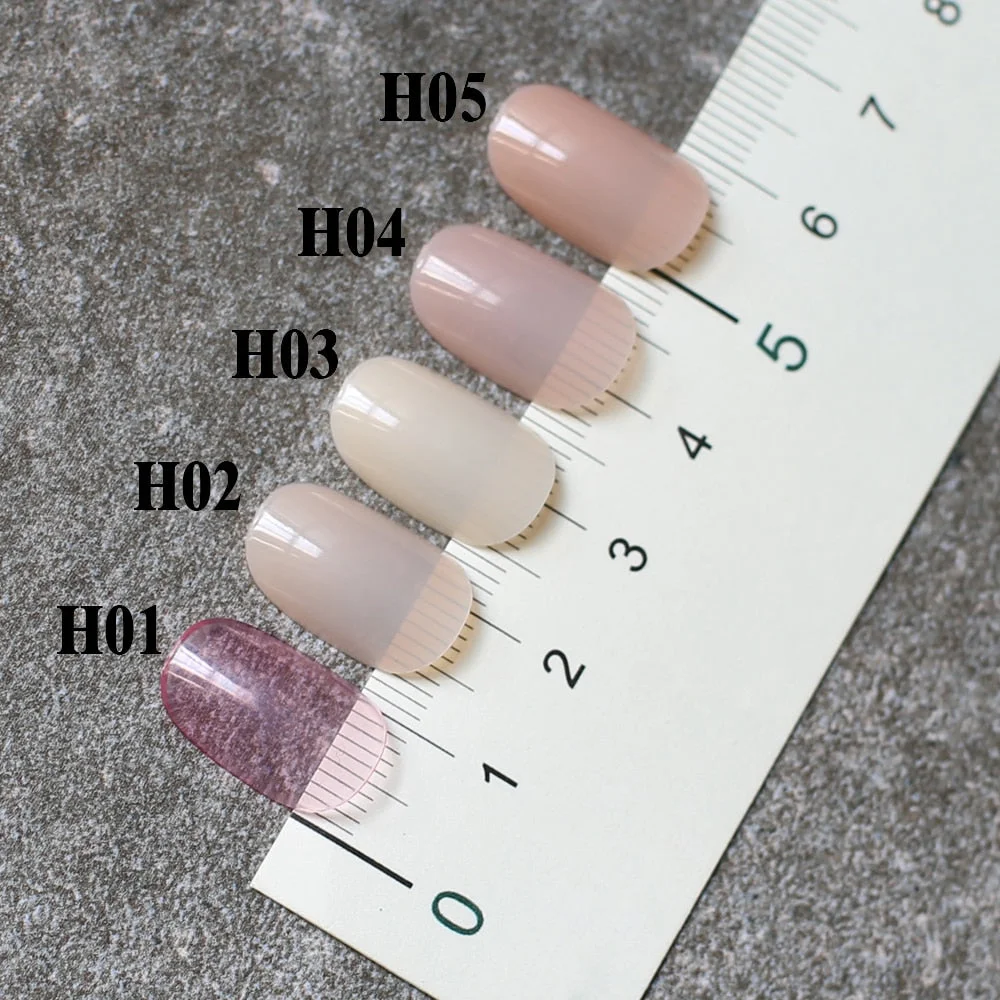 24pcs new product Brow sales Nude color false nails Blue long rose red oval head fake nail pink candy color gray Full set purple-Nail Inspo
