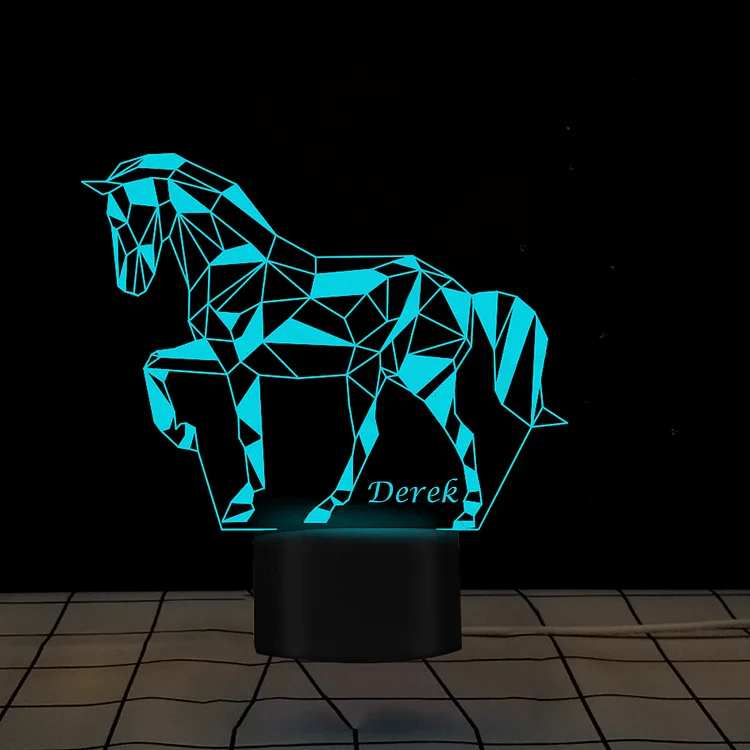 Personalized Horse 3D Night Light Changeable Color Lamp for Kids