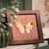 3D DIY Bead Embroidery Butterfly With Frame Home Decor Gift Tabletop Display Kit(Include Embroidery Hoop)