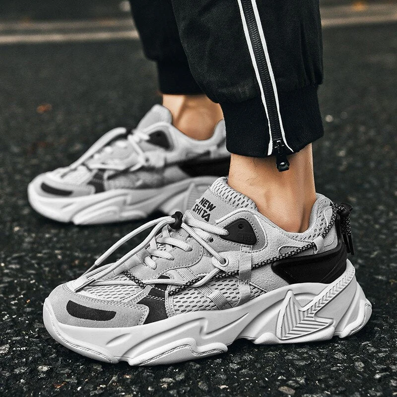 Unisex Spring Running Shoes Women Trend Chunky Sneakers Men Couples Platform Sport Shoes Mesh Walking Shoes  Zapatos De Hombre