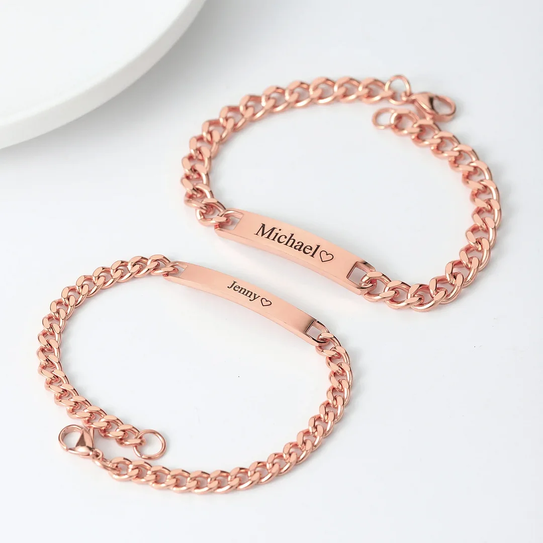 Couples Engraved Bracelet Set 