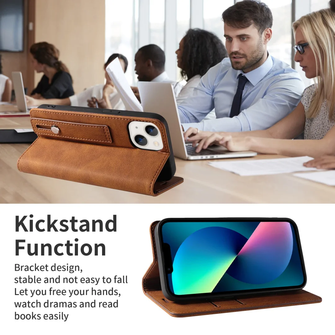 Suitable For iPhone 13/14 Series Clamshell Wrist Strap Phone Case