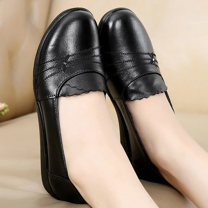 Genuine Leather Flats Ladies Loafers Big Size 41/42 Women Falts 2020 New Arrival Spring Female Casual Flats Woman Shoes