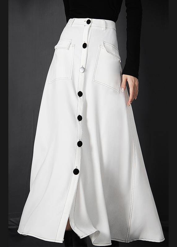 Chic White zippered A Line Skirts Summer