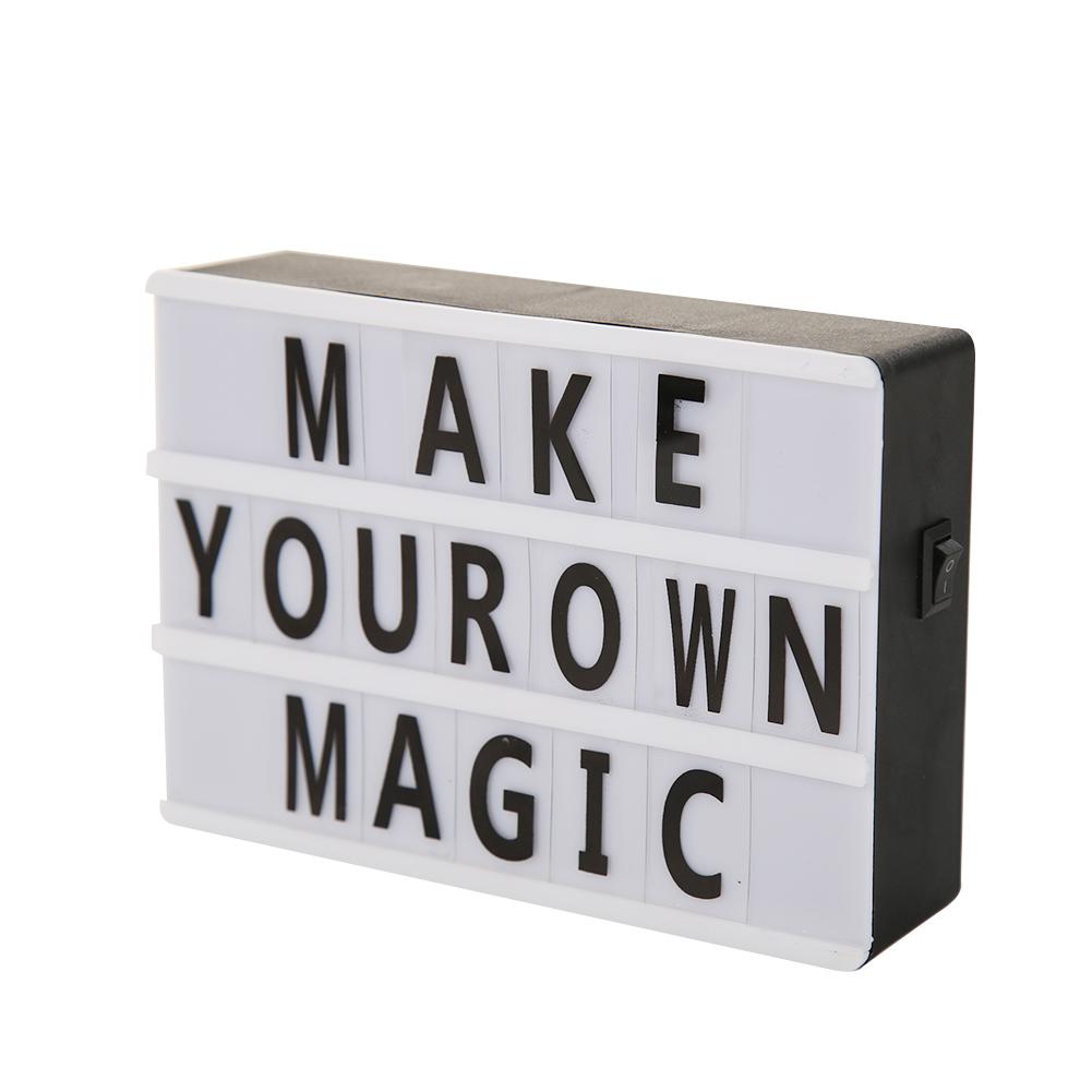 

DIY Letter A6 Combination Cinema LED Light Box Battery Powered Table Lamp, Black, 501 Original