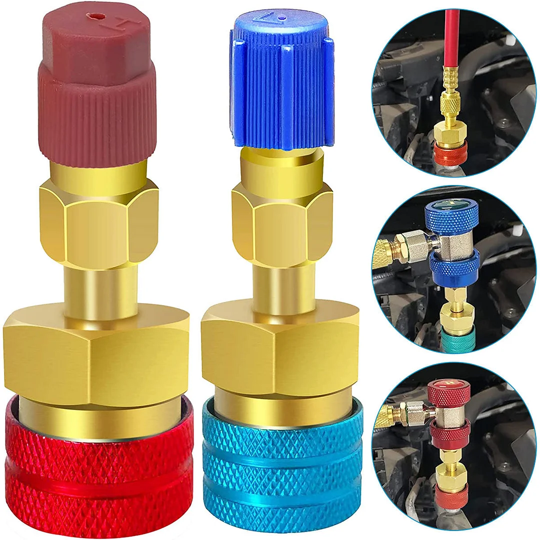 Quick Couplers Connectors Adapters R1234YF to R134A High Low Auto Car Air Conditioning Refrigerant