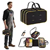 Roll Up Tool Bag with 3 Clear Window Cases Detachable Oxford Fabric Tri-fold Tool Bag Organizer Ideal for Crafts DIY Repair Men
