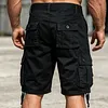 Men's Cotton Cargo Shorts - Tactical Utility Shorts With Button Pockets And Adjustable Hem by Inlyline
