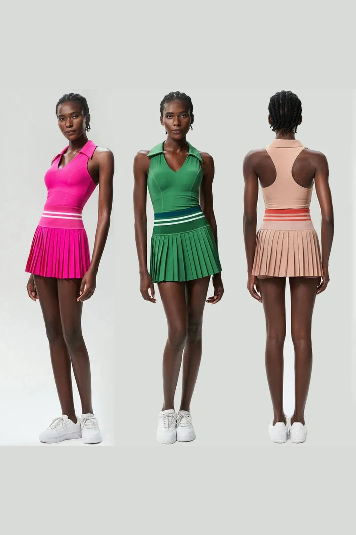 Women's Pleated Tennis Set &ndash; Quick-Dry Crop Top & Skirt