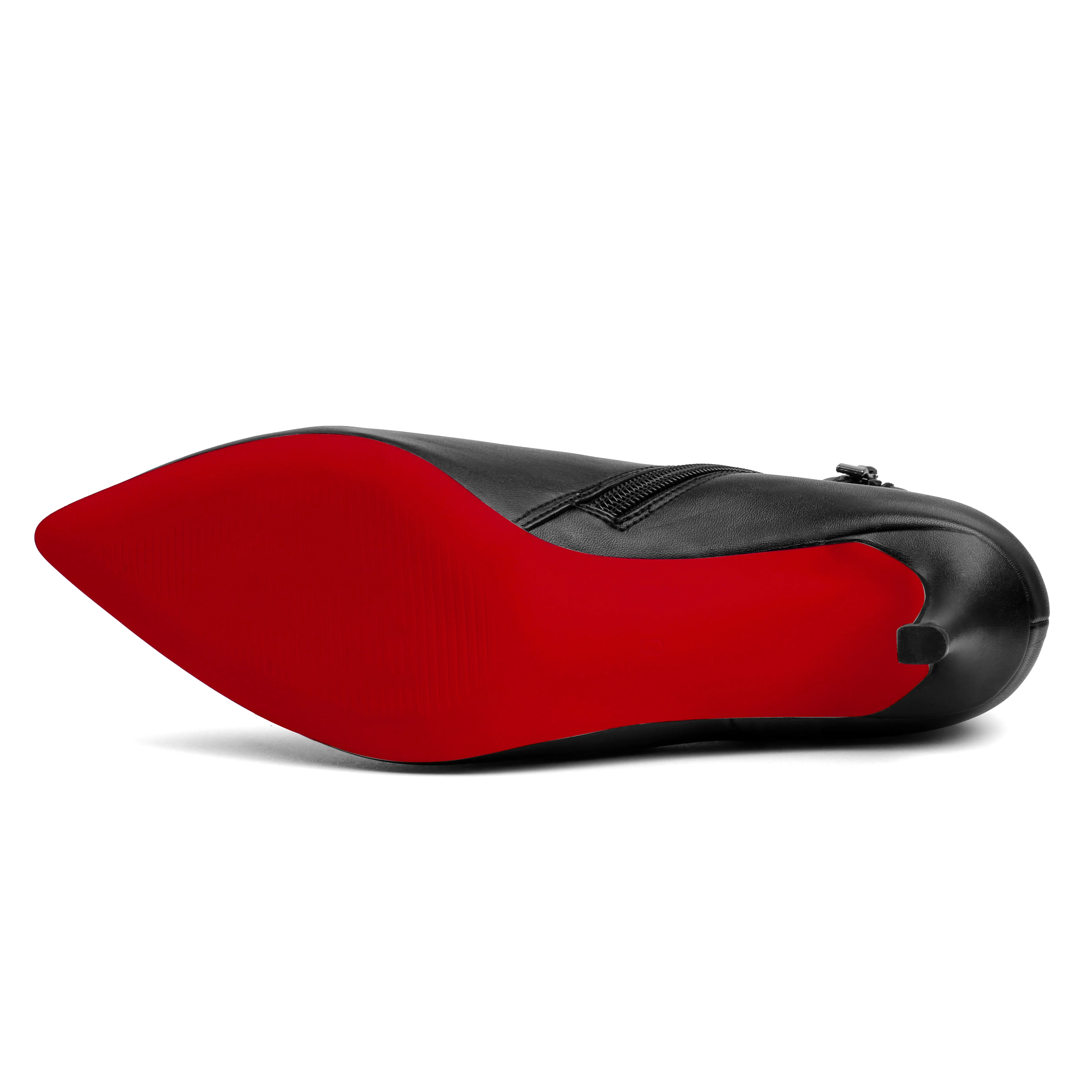 60mm Women's Ankle Boots Closed Pointed Toe Red Bottom Stilettos Booties-vocosishoes