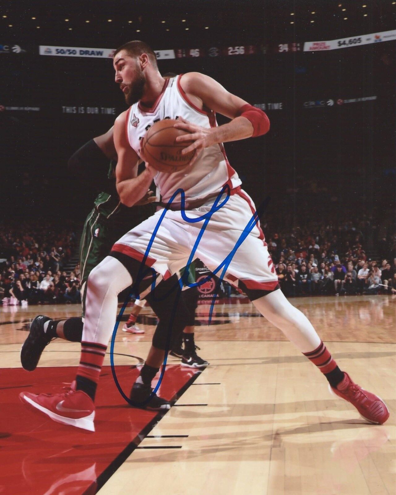 Jonas Valanciunas Signed 8x10 Photo Poster painting Toronto Raptors Autographed COA