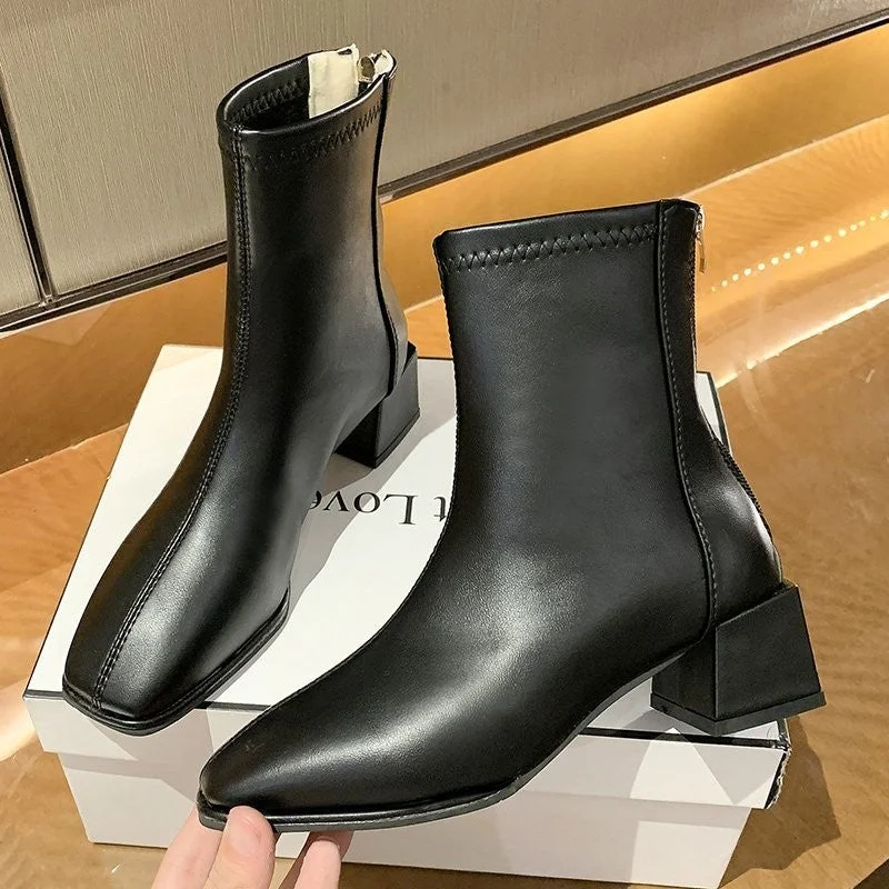 2021 Autumn Women Ankle Boots Fashion Comfort Classic Retro Concise Zipper High Quality Shoes Ytmtloy Winter Botines De Mujer