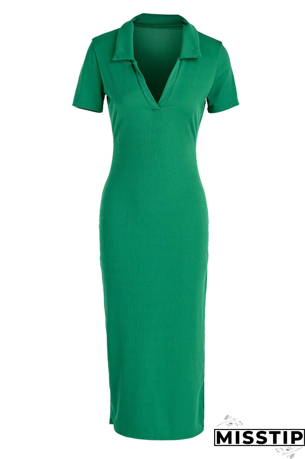 Black Casual Solid Patchwork Slit V Neck Straight Dresses