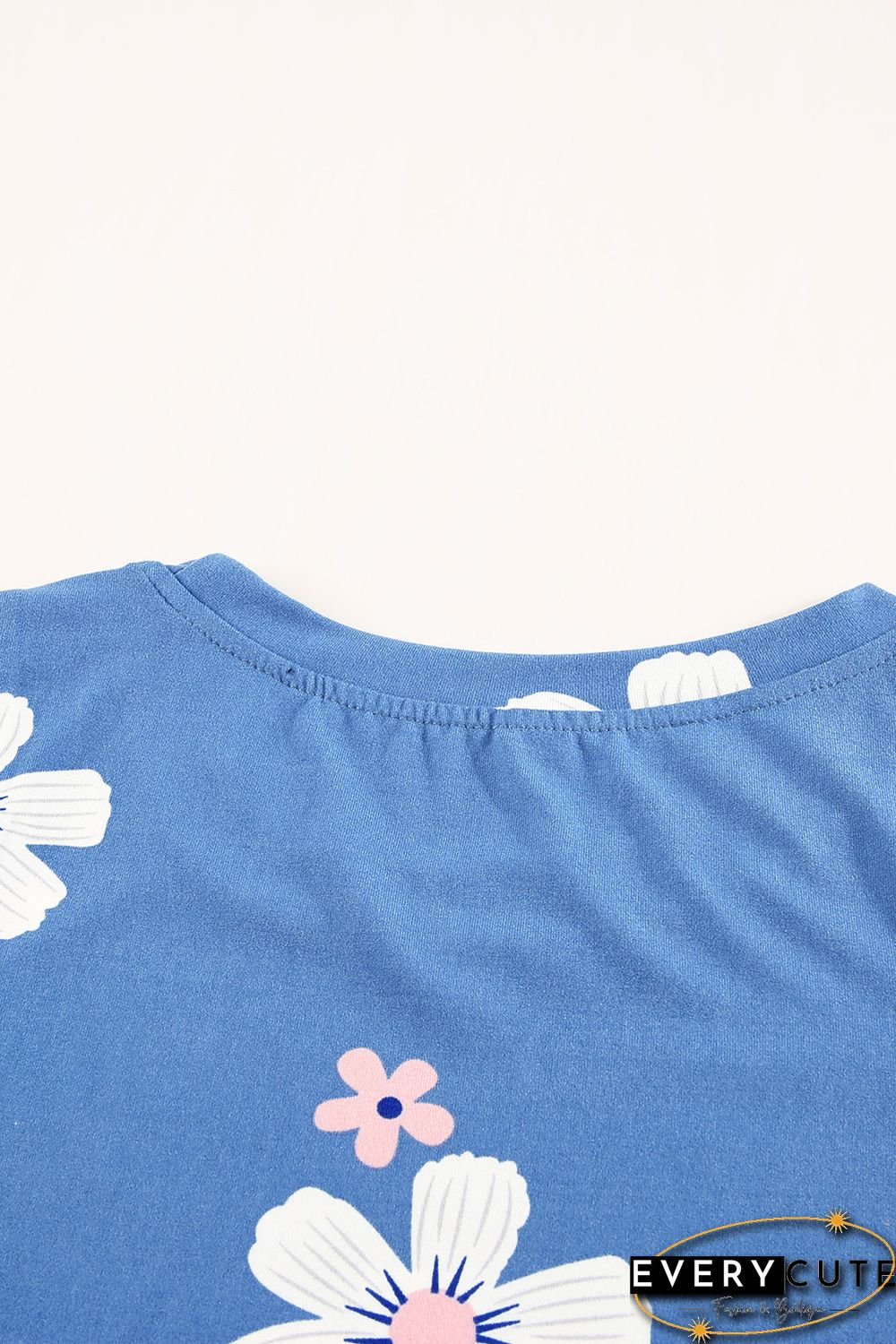 Sky Blue Crew Neck Tank Top