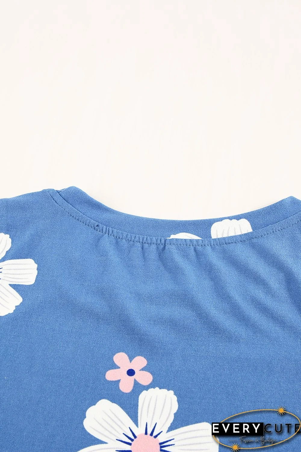 Sky Blue Crew Neck Tank Top