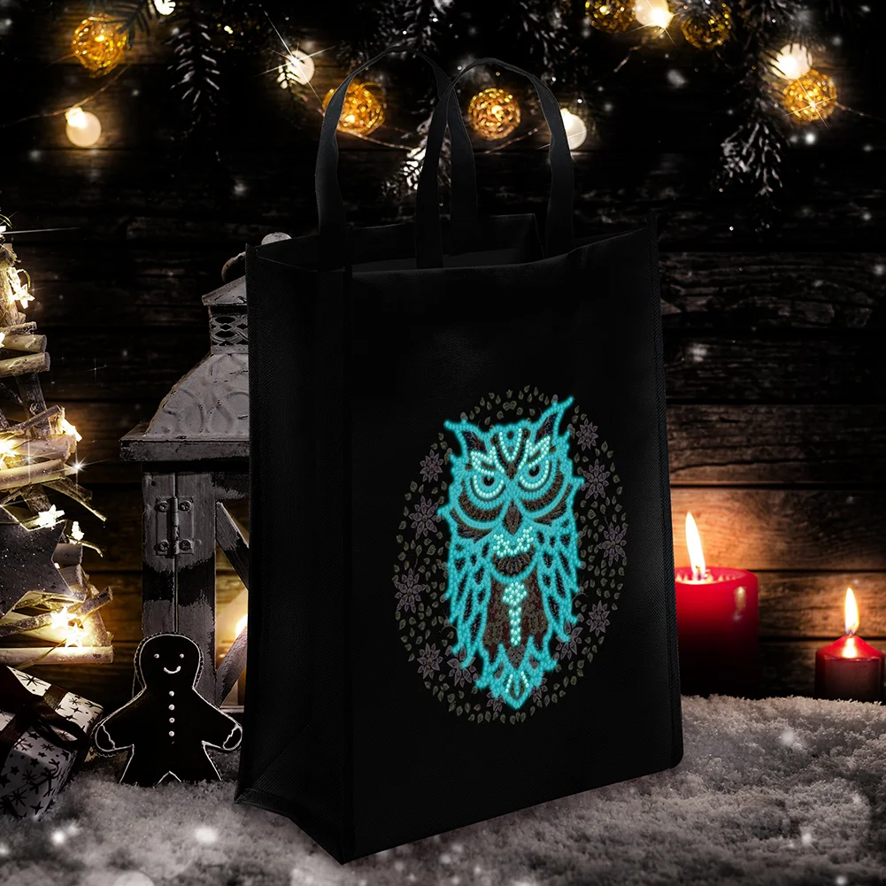DIY Diamond Painting Luminous Eco-Friendly Bag - Owl