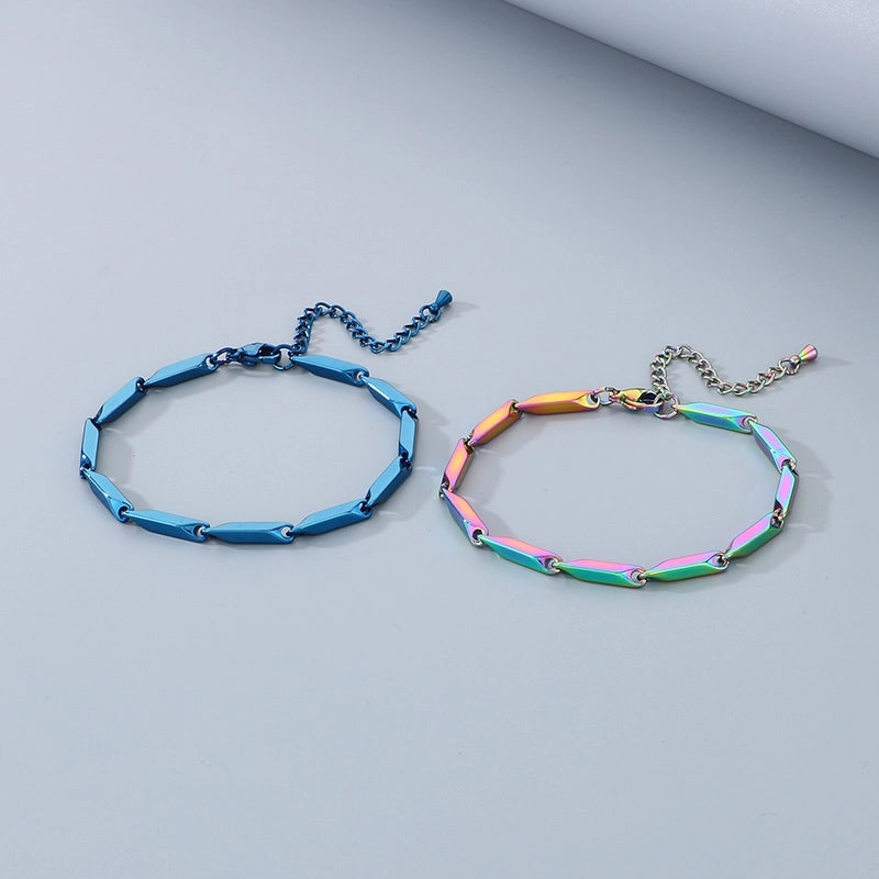 Minimalist Rhombus 304 Stainless Steel Unisex Bracelets Men Chain Bracelets