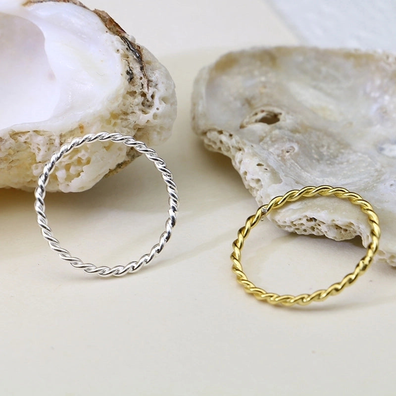 925 Sterling Silver Geometric Solid Color Rings