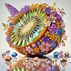 (US Only)30x30cm Kiwi 5D DIY Special Shape Crystal Partial Diamond Painting Kit Home Art