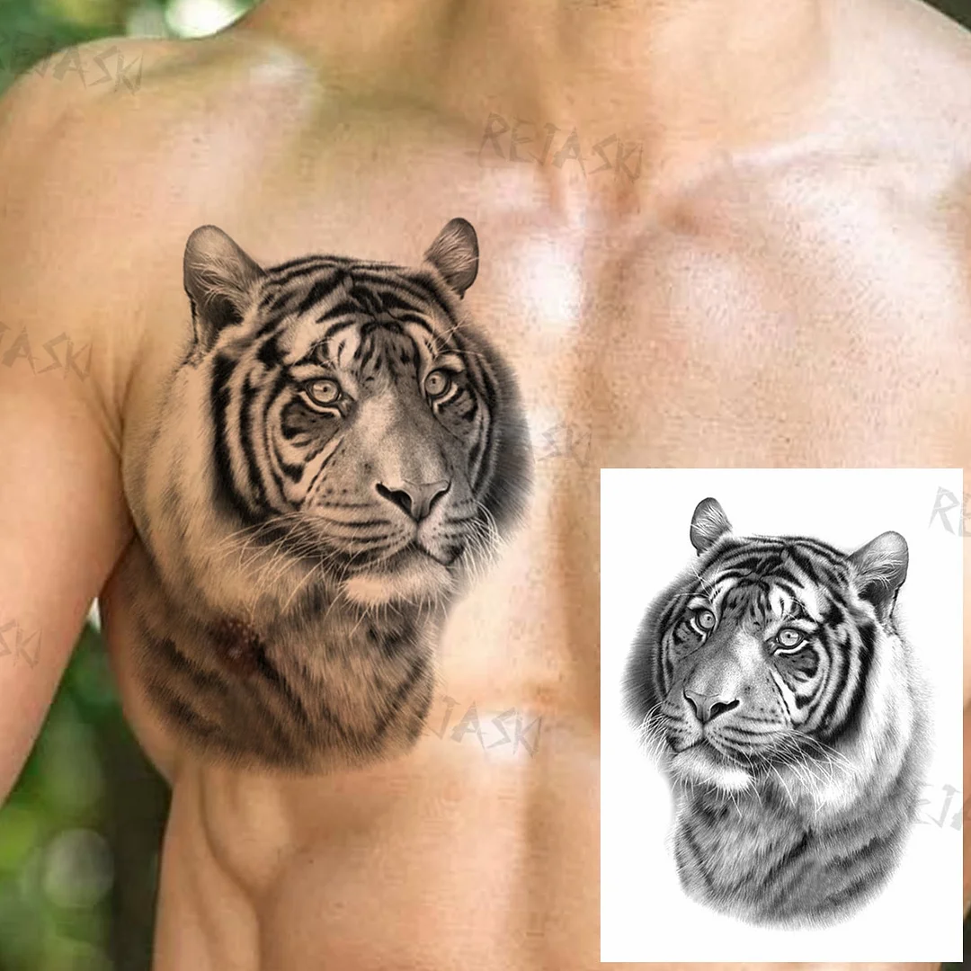 Sdrawing Butterfly Rose Flower Temporary Tattoos For Women Men Leopard Reindeer Henna Clown Fake Tatoos Waterproof Tattoo Stickers