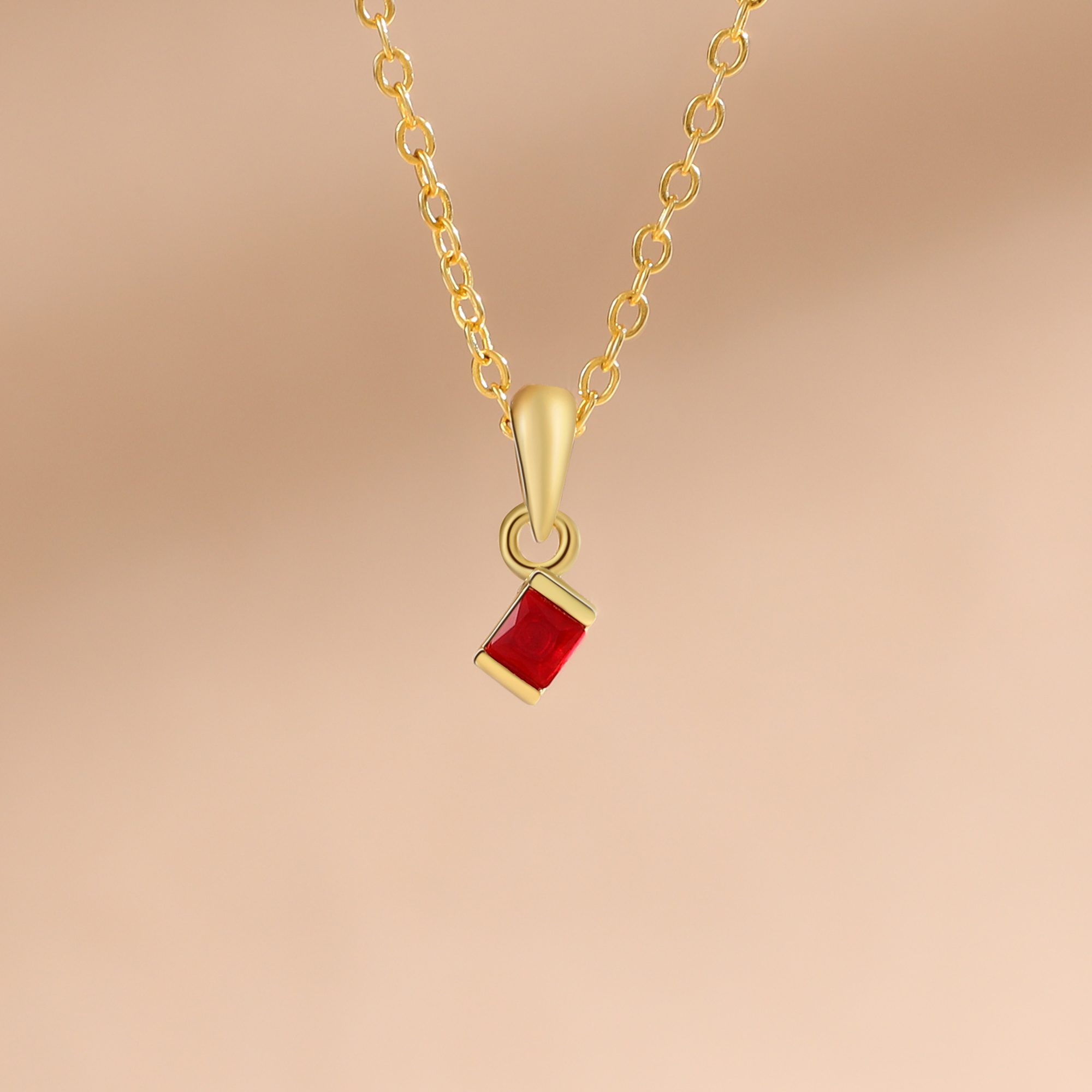 Personalised Women's Necklace Custom 1 Birthstone Pendant Necklace Birthday Gift for Her-Jessemade AU