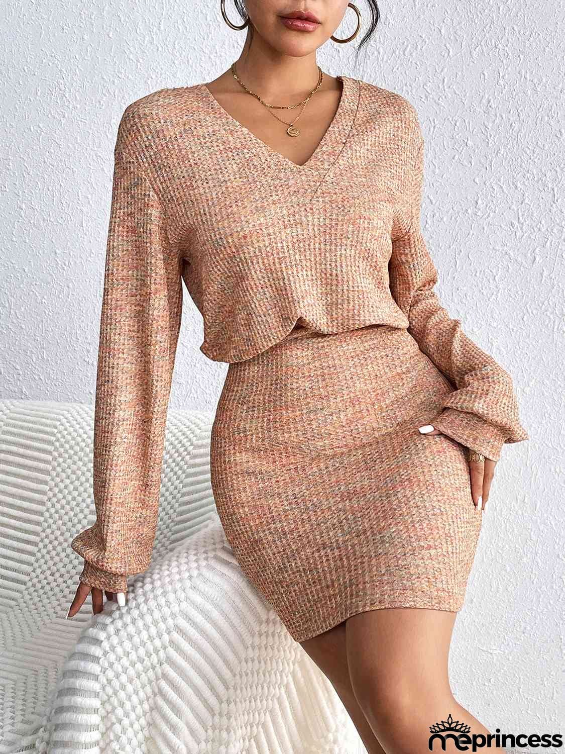 Lace Detail V-Neck Mini Dress