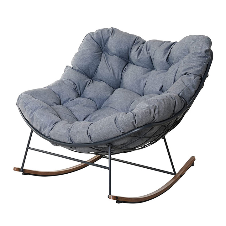 Indoor & Outdoor Royal Rocking Chair With Padded Cushion for Porch, Garden, Patio, Grey