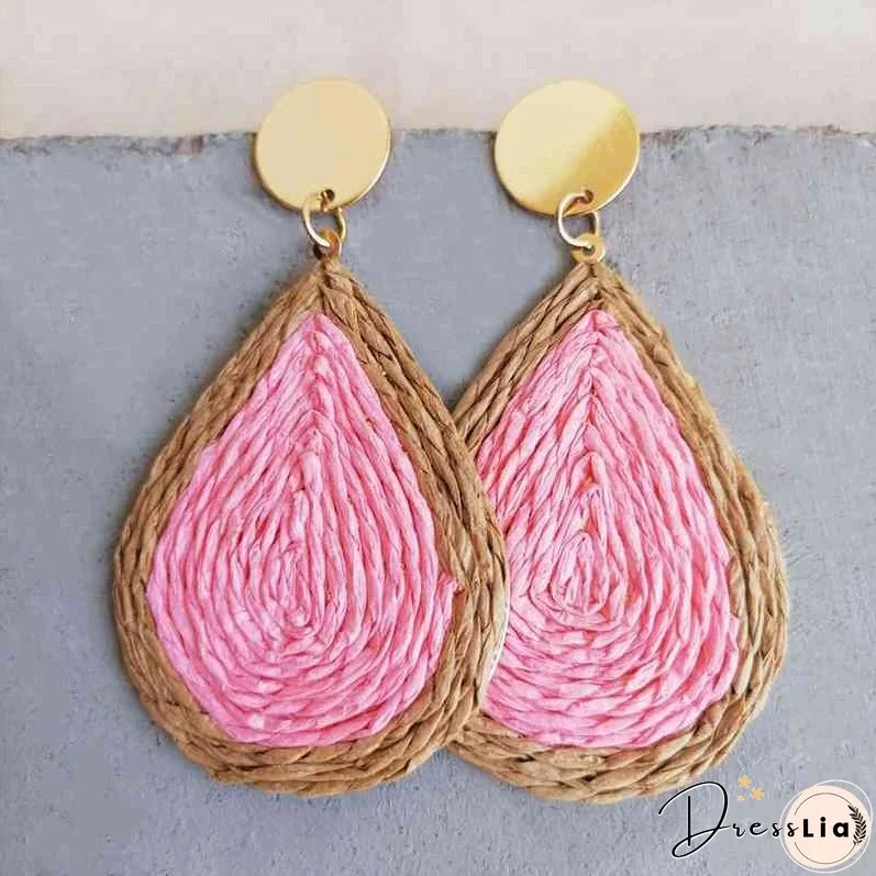 Raffia Grass Teardrop Earrings