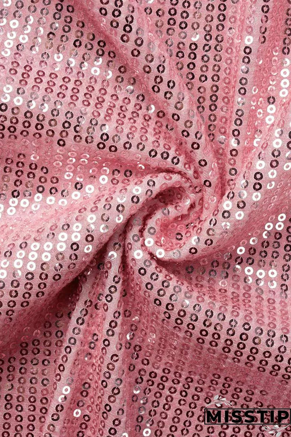 Rose Red Fashion Casual Patchwork Sequins O Neck A Line Dresses