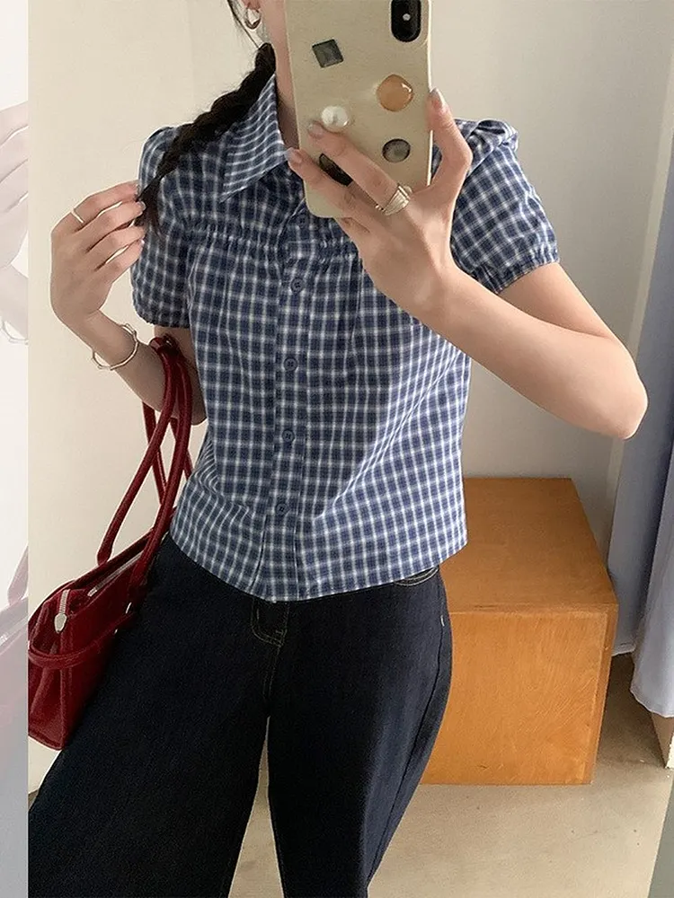 Relaxed Fit Plaid Shirt in Pure Cotton