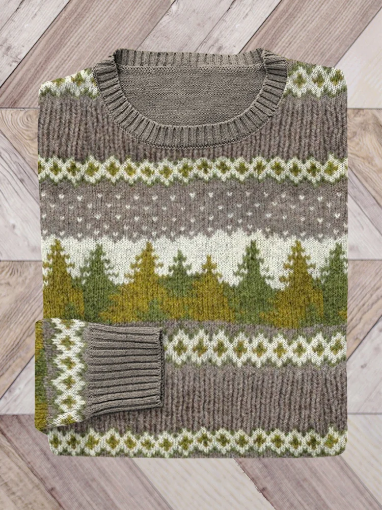 🔥kukelife🔥Pine Forest Inspired Cozy Knit Isle Sweater