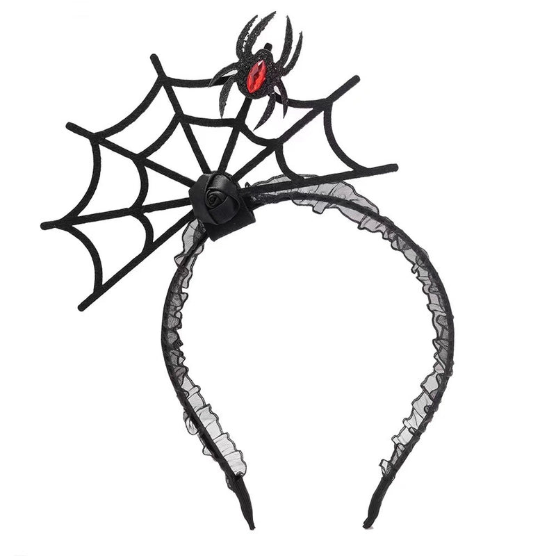 Halloween Funny Punk Flower Spider Spider Web Mixed Materials Party Festival