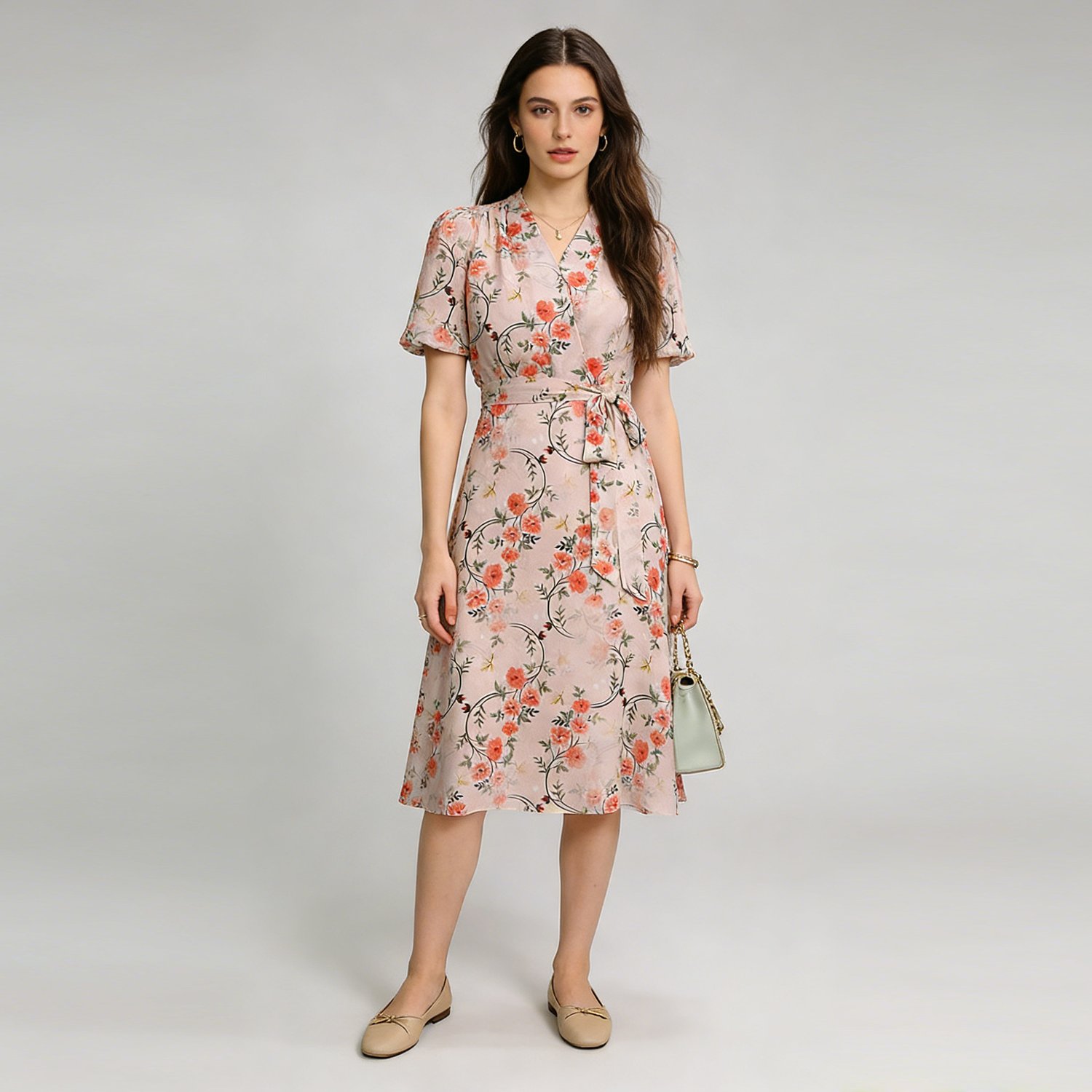 Silk Dress French V-Neck A-Line Style REAL SILK LIFE