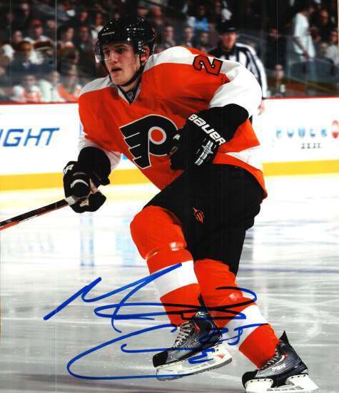 Signed 8x10 MATT CARLE Philadelphia Flyers Photo Poster painting - COA