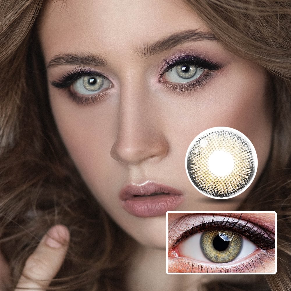 NEBULALENS Small Pineapple Brown Yearly Prescription Colored Contact Lenses NEBULALENS