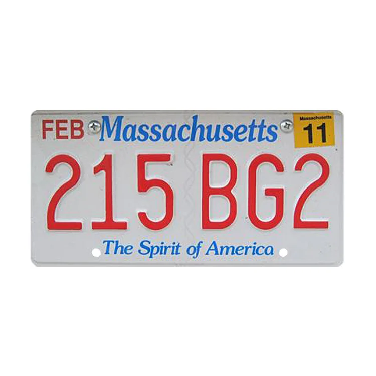 Massachusetts - permis de plaque d’immatriculation de voiture ancienne - 5.9x11.8inch