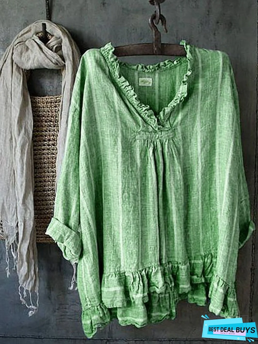 Women Cotton Shift Long Sleeve Top