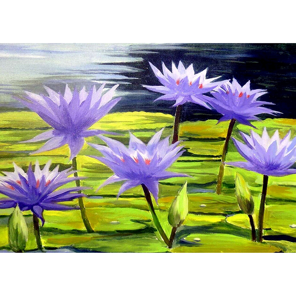 

Lotus Flower - Round Drill Diamond Painting - 40*30CM, 501 Original