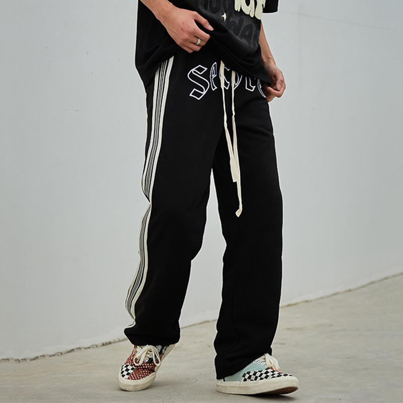 Sopula Men's Letter Embroidered Patchwork Pants - SOPULA