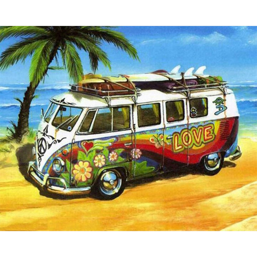 

Beach Bus - Round Drill Diamond Painting - 50*40CM, 501 Original