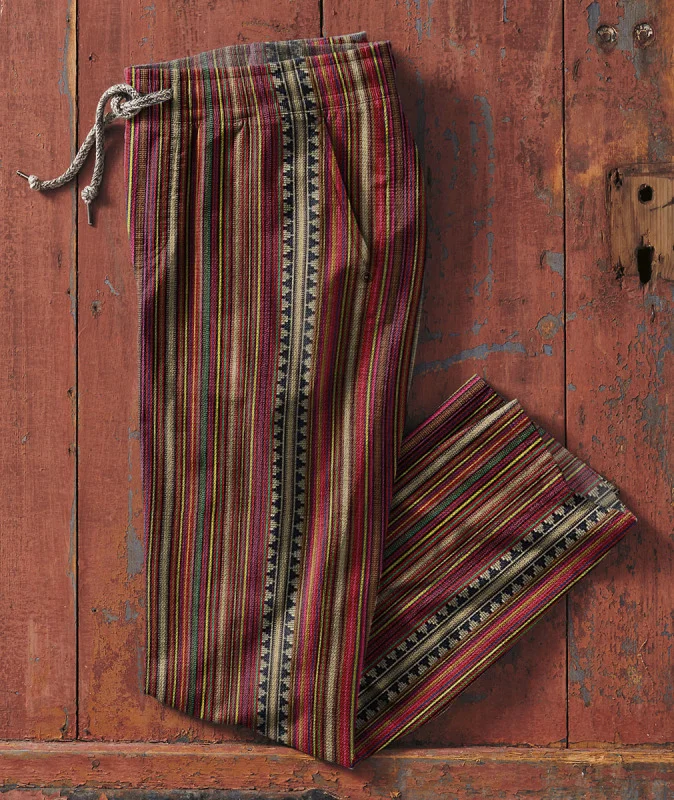 Vintage Striped Printed Casual Cotton Linen Pants