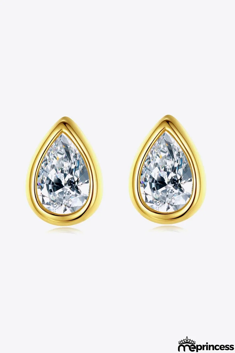 Zircon Teardrop 925 Sterling Silver Stud Earrings