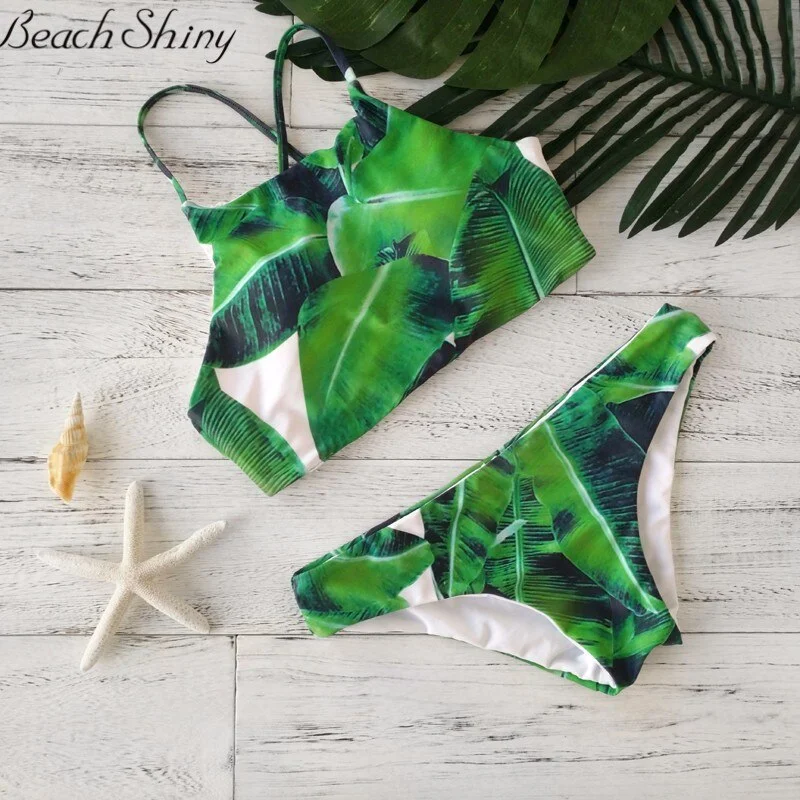 2021 Summer Push Up Bikinis  Swim Set Women Two-Piece Beachwear  Striped Bodysuit Split Female Swimwear Bathingsuit