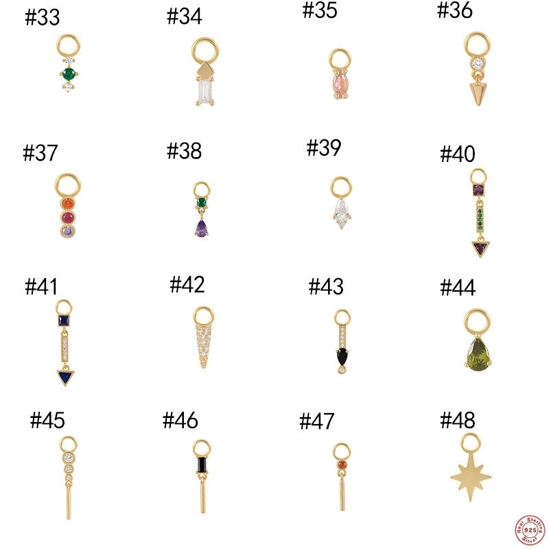 1 Piece 10mmKS115067-Z Sterling Silver Zircon Geometric Pendant Jewelry Accessories