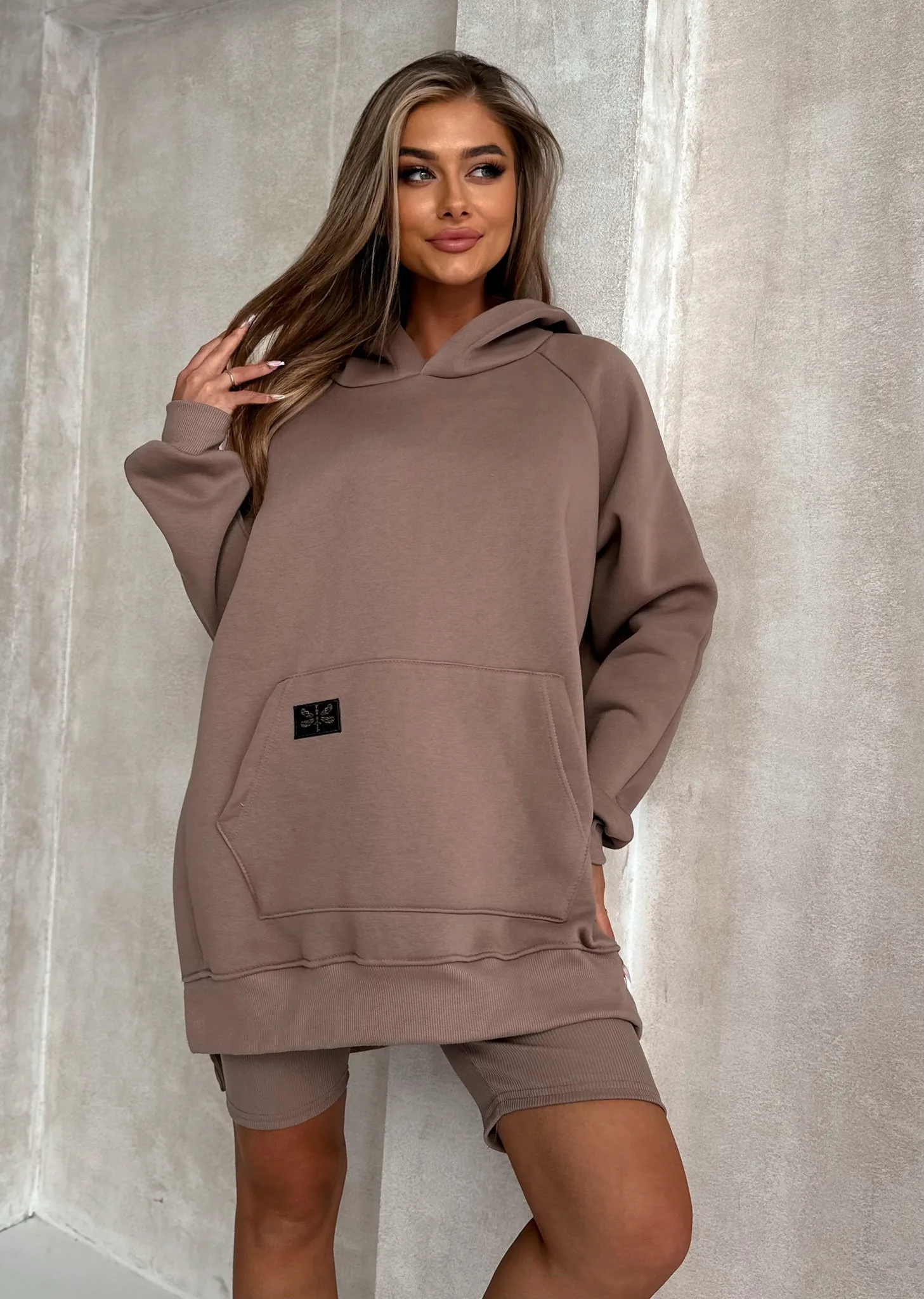 Casual Long Sleeve Side Slit Sweater Hoodie 0919