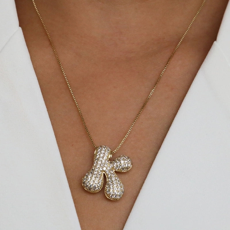 Copper Minimalist Plating Letter Pendant Necklace