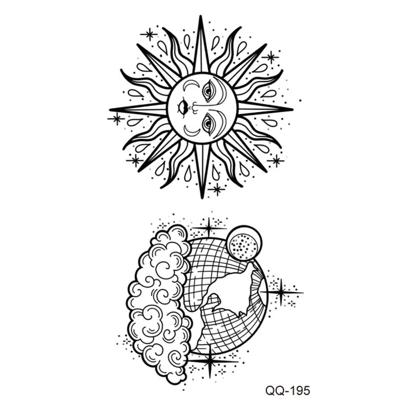 Tattoo Sticker Clock Skull Temporary Sleeve Tattoo Waterproof Sexy Body Art Fashion